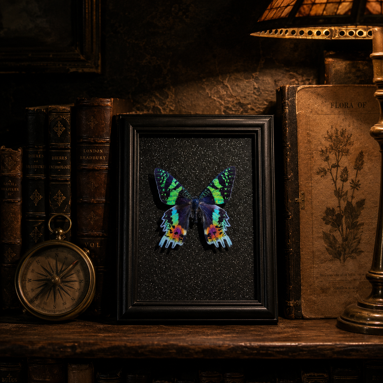 Chrysiridia rhipheus Handmade Butterfly Specimen Frame Vintage Collection Home Decoration