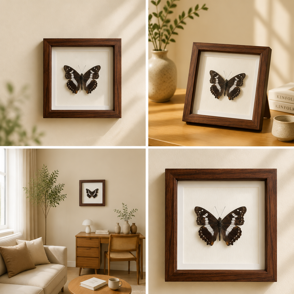 Mimathyma ambica Handmade Butterfly Specimen Frame Nordic Minimalist Home Decor