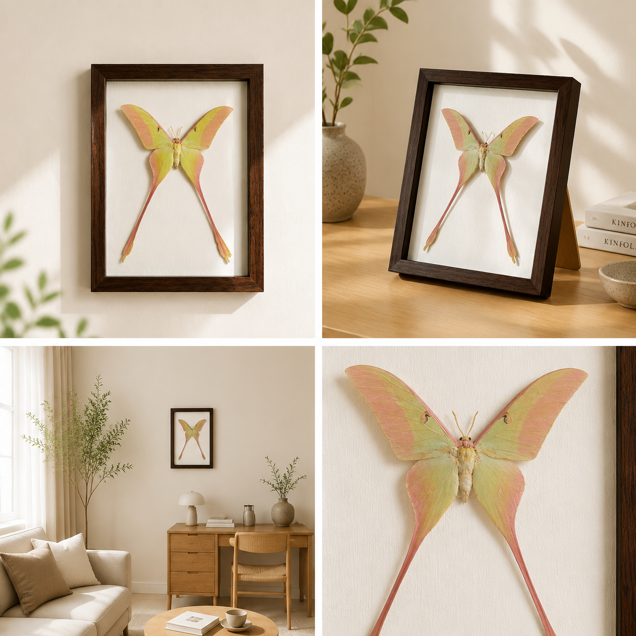 Actias dubernardi Handmade Butterfly Specimen Frame Nordic Minimalist Home Decor