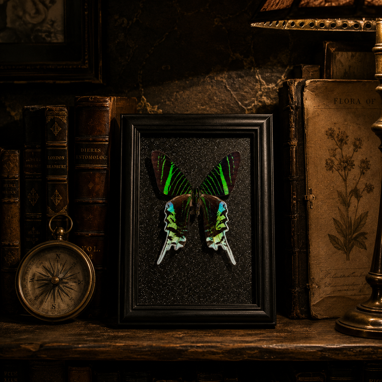Actias luna Handmade Butterfly Specimen Frame Vintage Collection Home Decoration