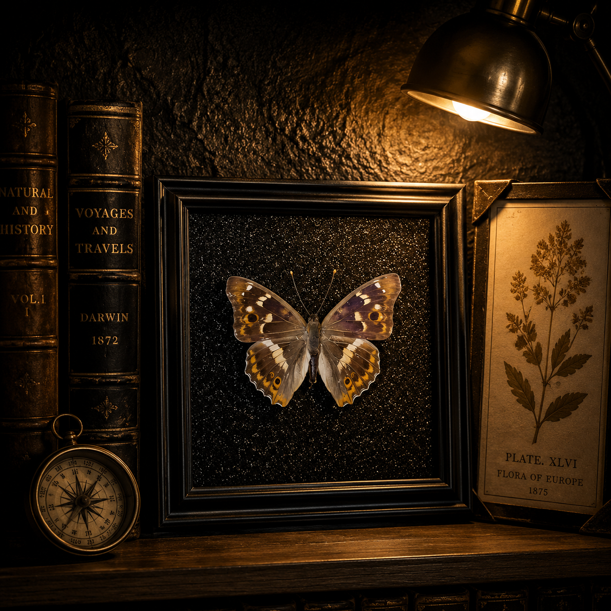 Apatura ilia Handmade Butterfly Specimen Frame Vintage Collection Home Decoration