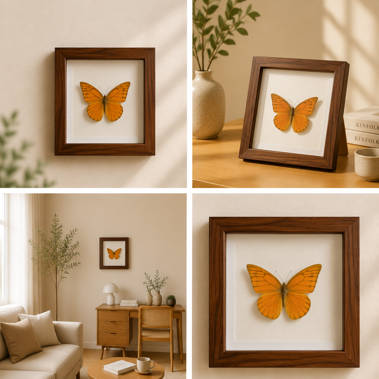 Appias nero Handmade Butterfly Specimen Frame Nordic Minimalist Home Decor