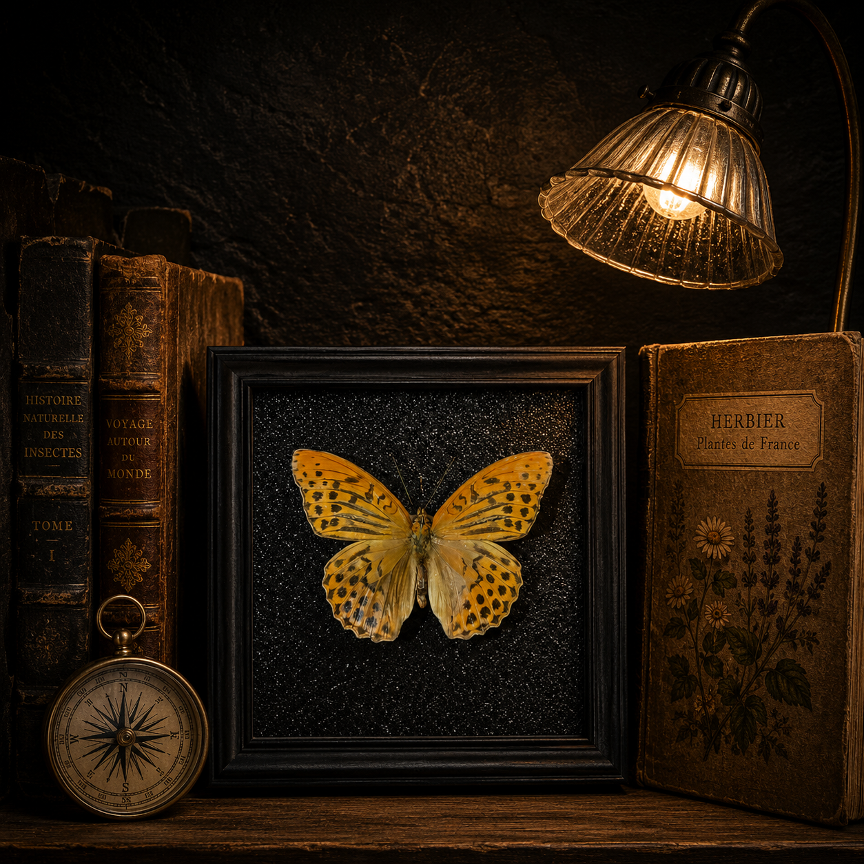 Argynnis paphia Handmade Butterfly Specimen Frame Vintage Collection Home Decoration