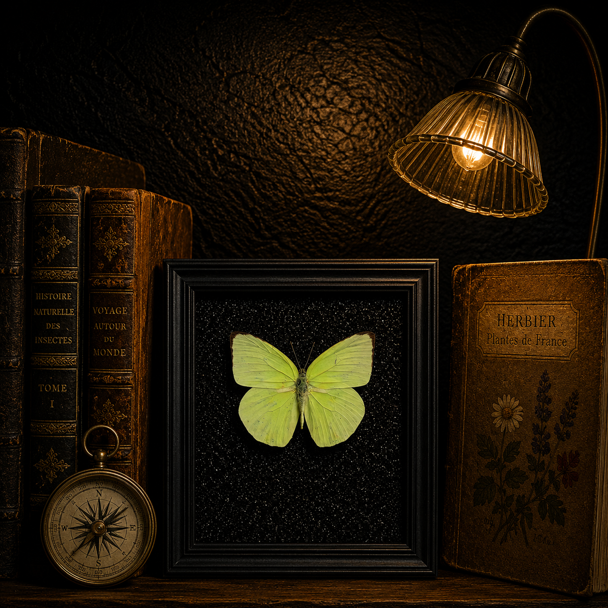 Catopsilia pyranthe Handmade Butterfly Specimen Frame Vintage Collection Home Decoration