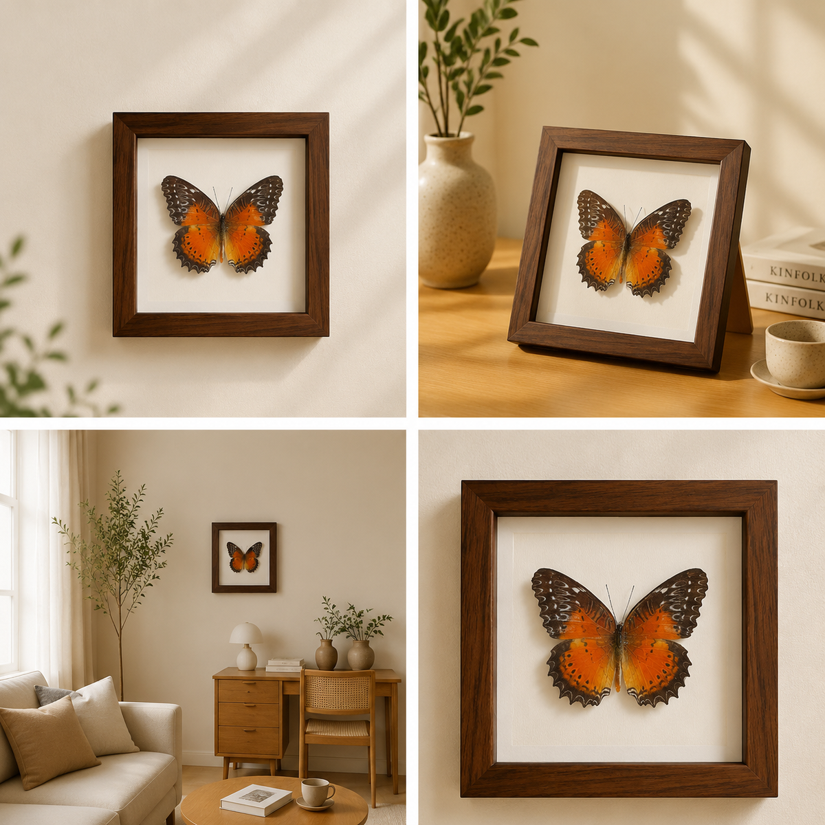 Cethosia biblis,male Handmade Butterfly Specimen Frame Nordic Minimalist Home Decor
