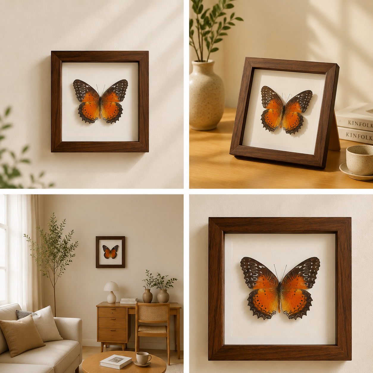 Cethosia biblis,male Handmade Butterfly Specimen Frame Nordic Minimalist Home Decor