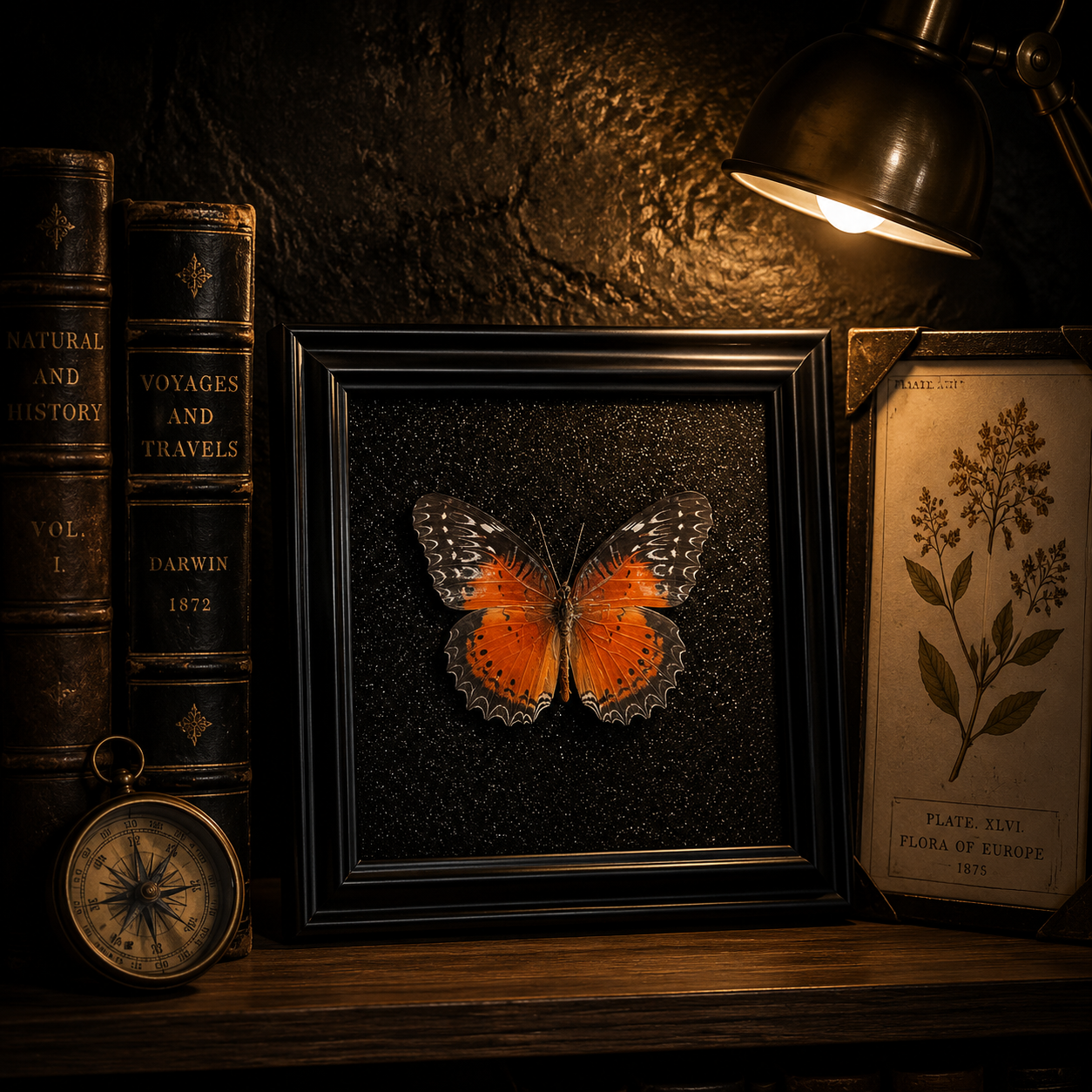 Cethosia biblis,male Handmade Butterfly Specimen Frame Vintage Collection Home Decoration