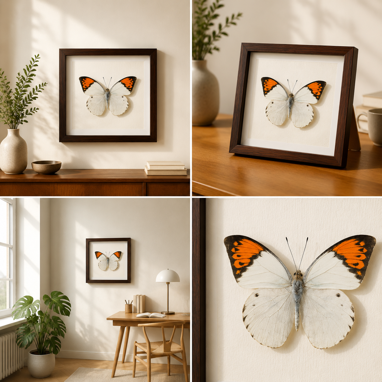 Hebomoia glaucippe Handmade Butterfly Specimen Frame Nordic Minimalist Home Decor