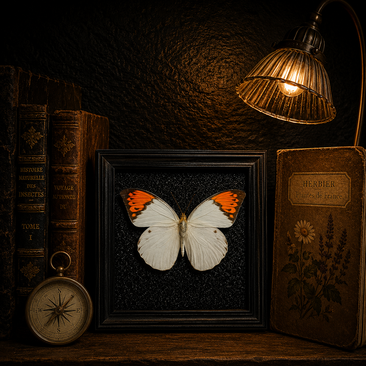 Hebomoia glaucippe Handmade Butterfly Specimen Frame Vintage Collection Home Decoration