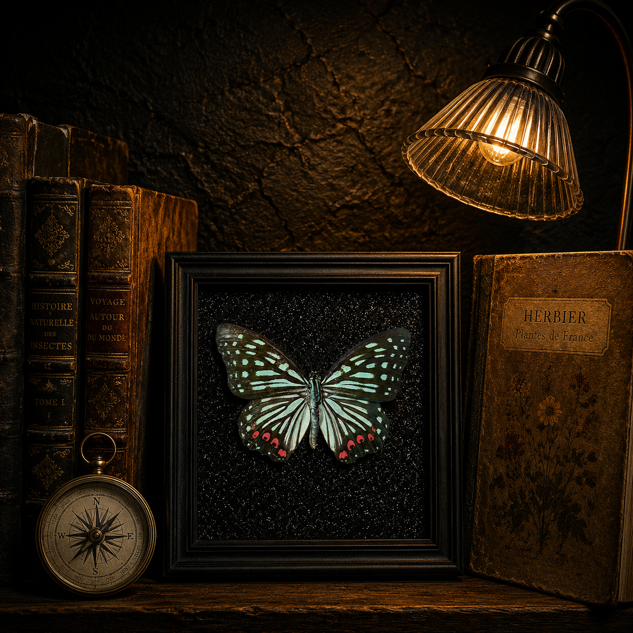 Hestina assimilis Handmade Butterfly Specimen Frame Vintage Collection Home Decoration