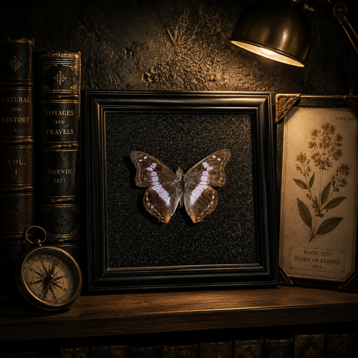 Mimathyma ambica Handmade Butterfly Specimen Frame Vintage Collection Home Decoration
