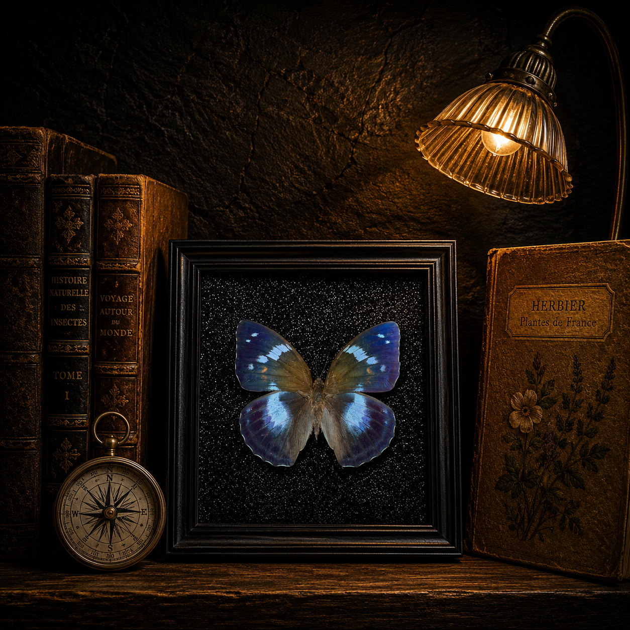 Mimathyma schrenckii Handmade Butterfly Specimen Frame Vintage Collection Home Decoration