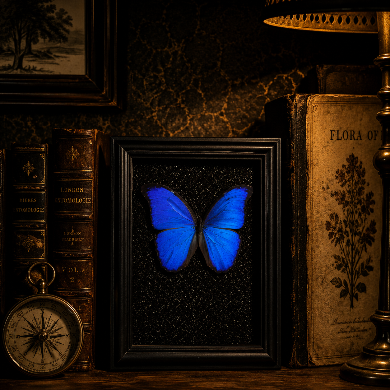 Morpho menelaus Handmade Butterfly Specimen Frame Vintage Collection Home Decoration
