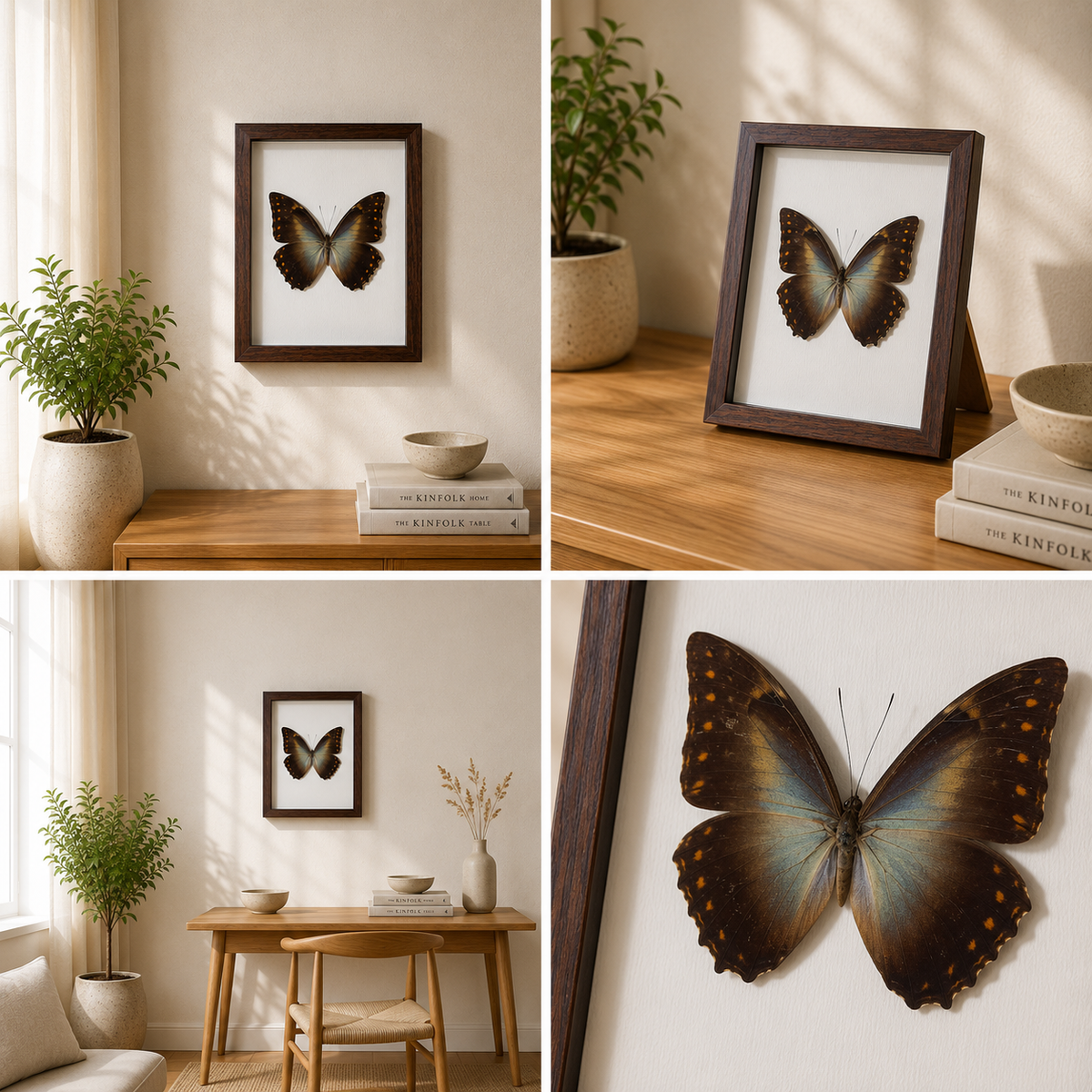 Morpho telemachus Handmade Butterfly Specimen Frame Nordic Minimalist Home Decor