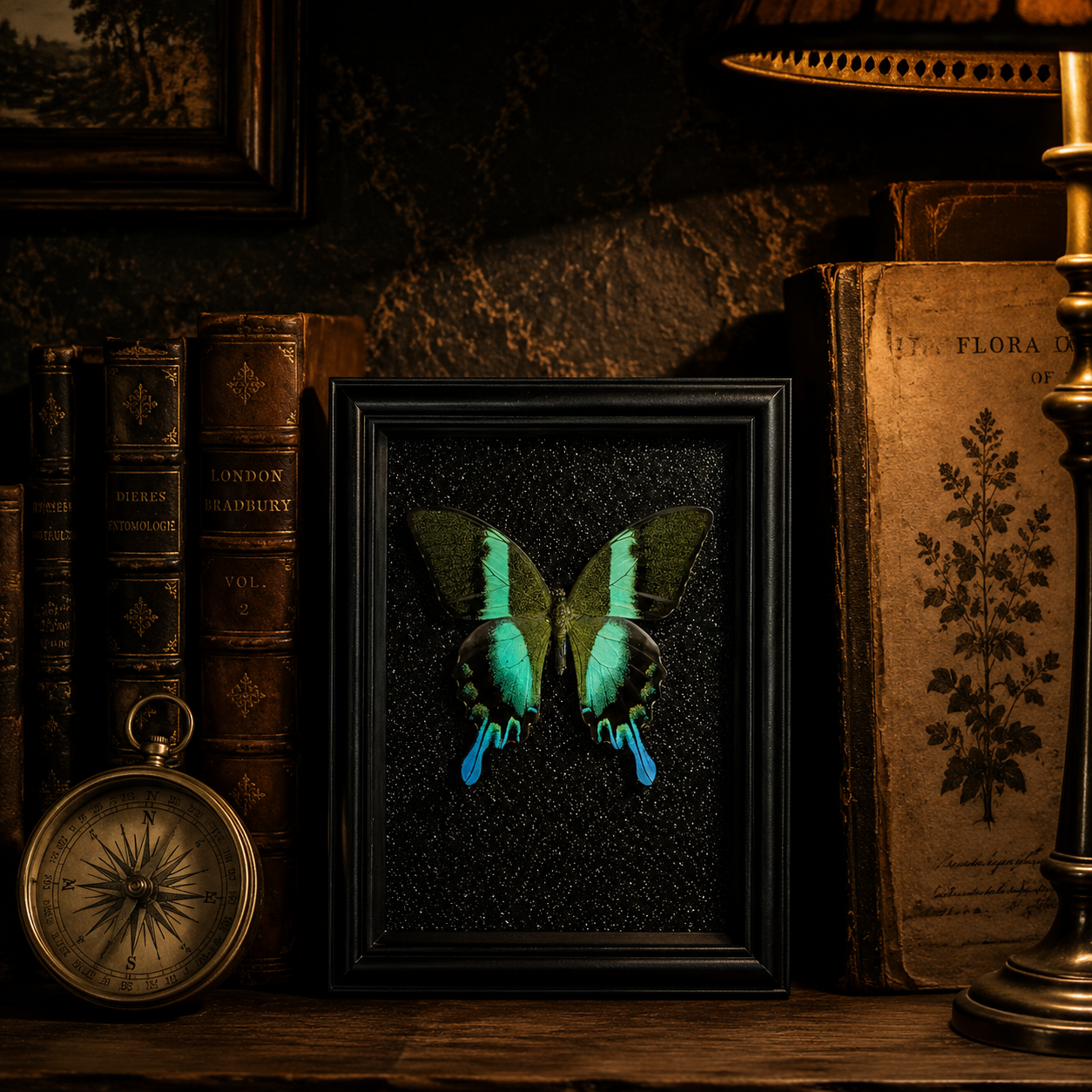 Papilio blumei Handmade Butterfly Specimen Frame Vintage Collection Home Decoration