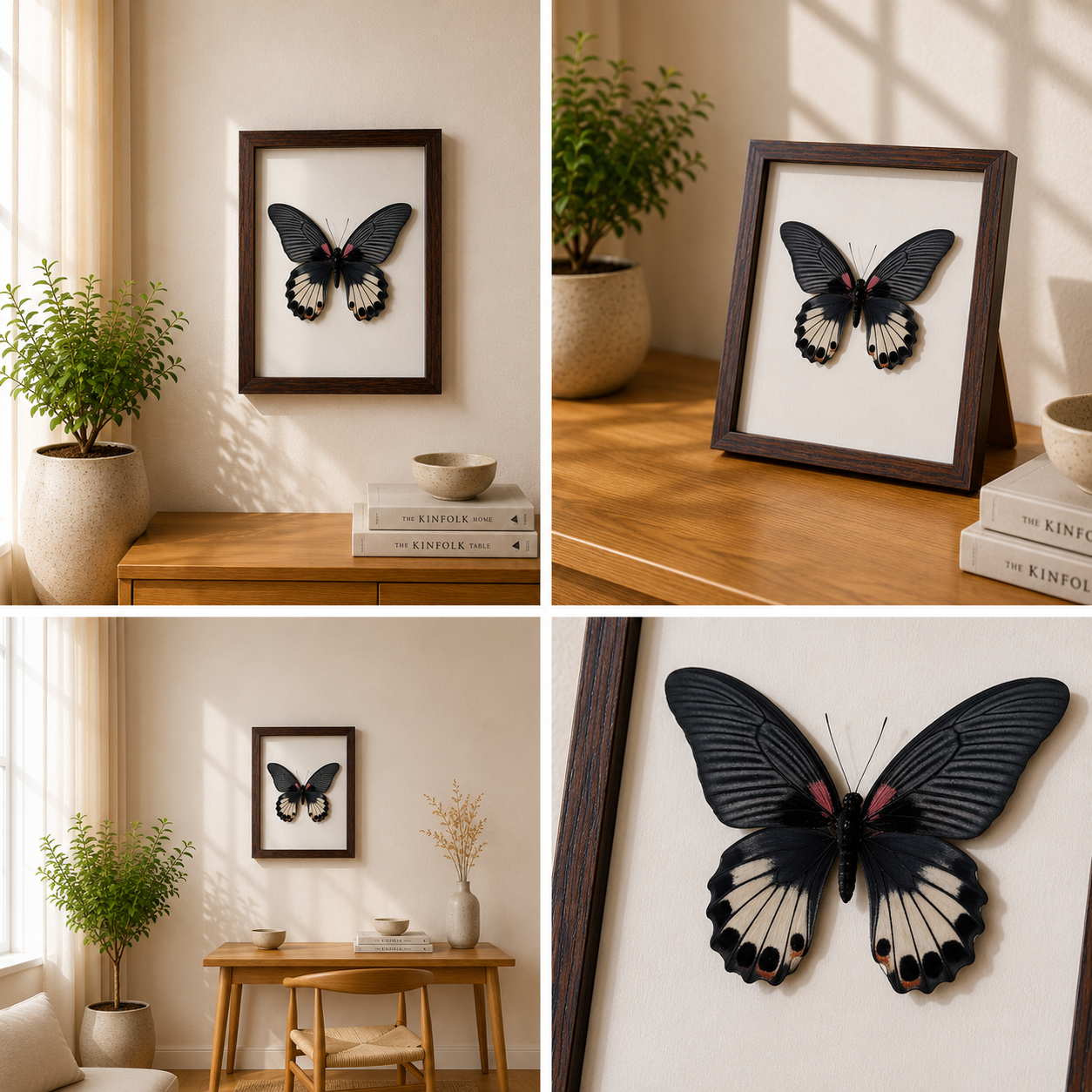 Papilio memnon,female Handmade Butterfly Specimen Frame Nordic Minimalist Home Decor