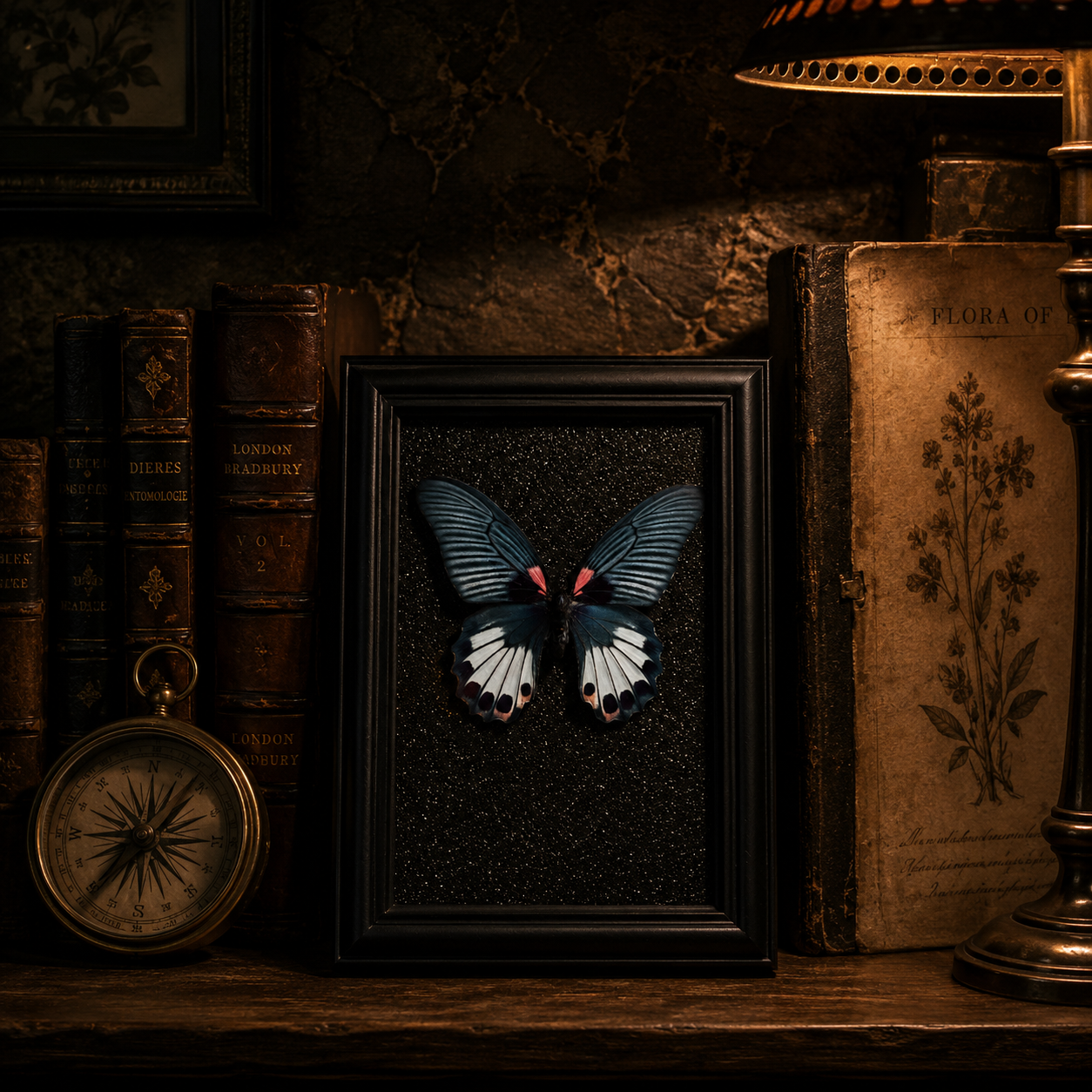 Papilio memnon,female Handmade Butterfly Specimen Frame Vintage Collection Home Decoration