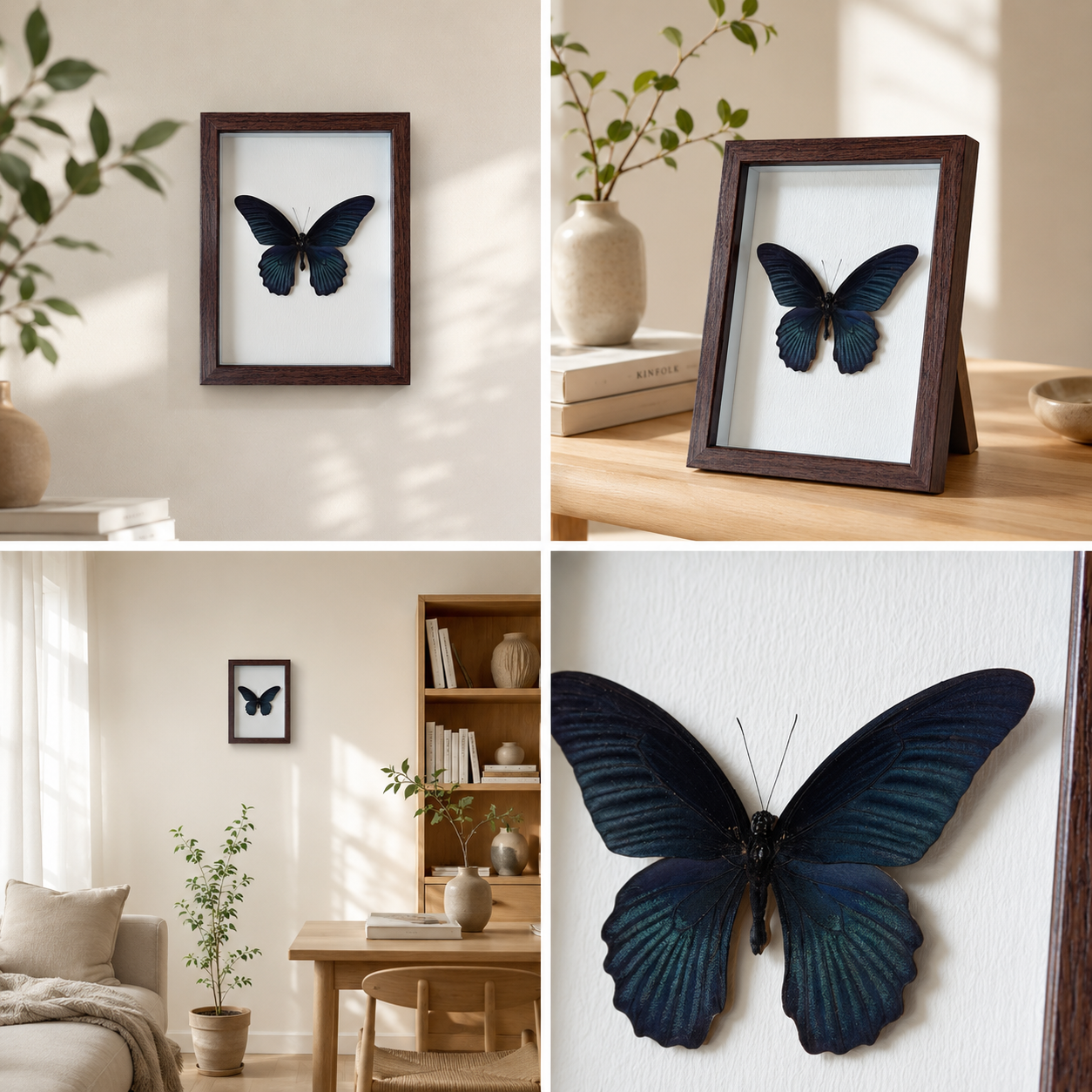 Papilio memnon,male Handmade Butterfly Specimen Frame Nordic Minimalist Home Decor