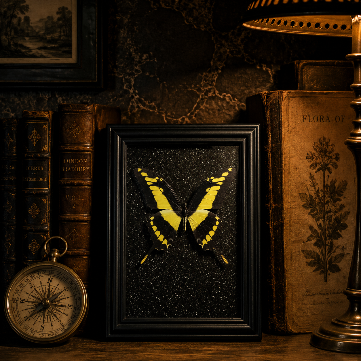 Papilio thoas Handmade Butterfly Specimen Frame Vintage Collection Home Decoration