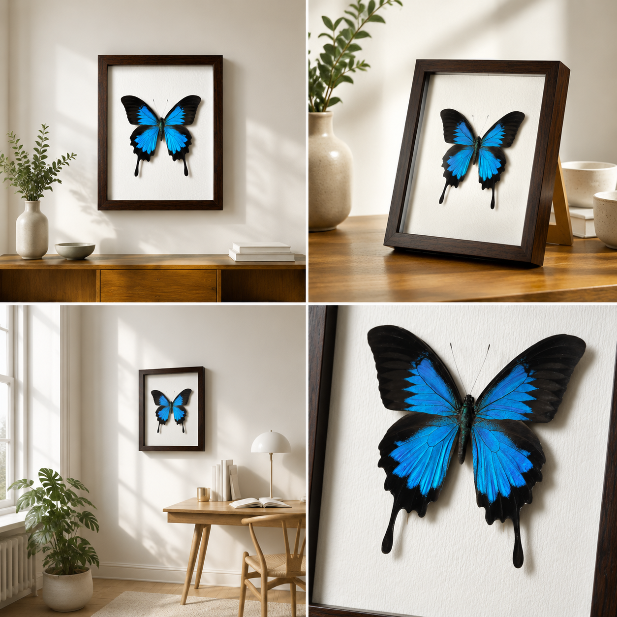 Papilio ulysses Handmade Butterfly Specimen Frame Nordic Minimalist Home Decor