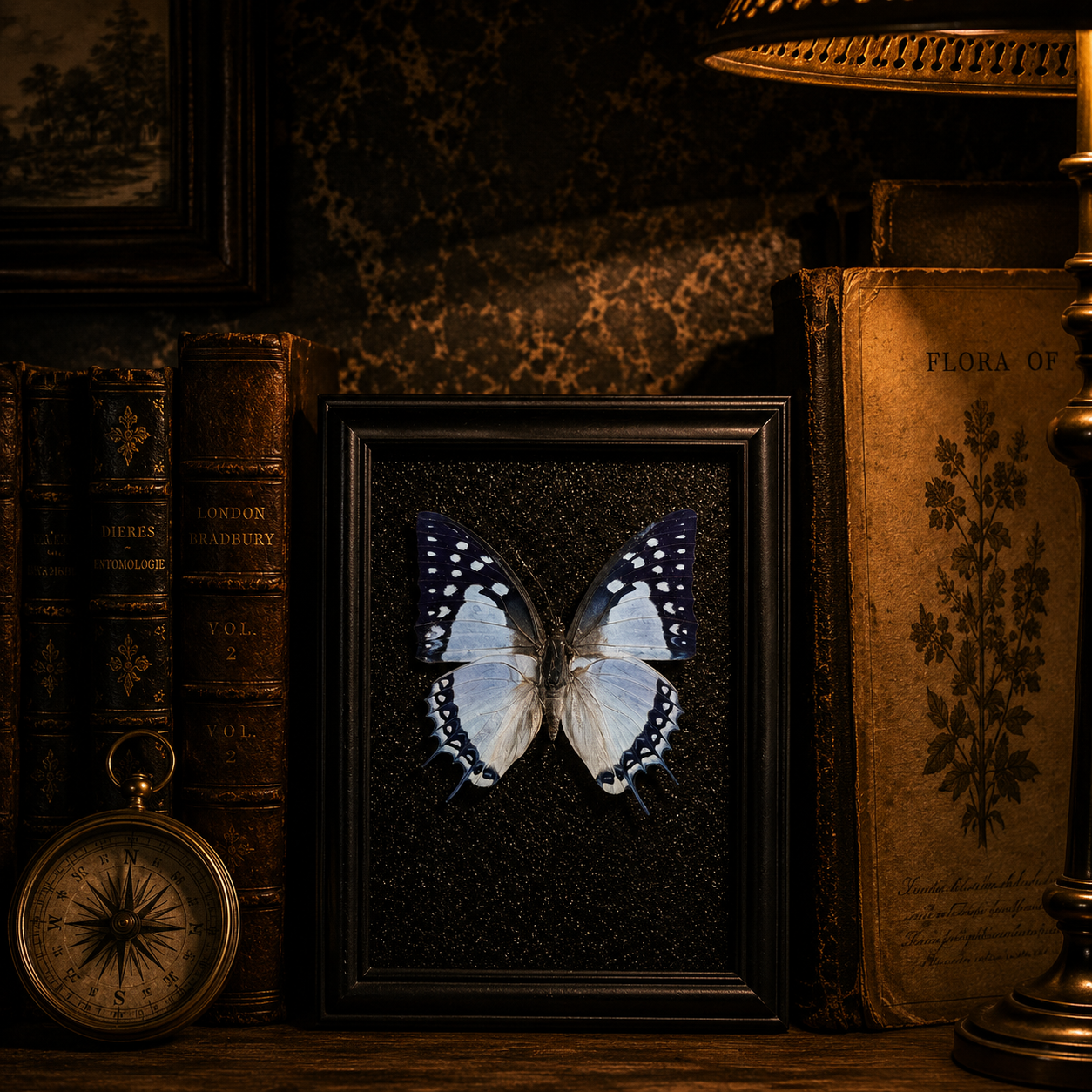Polyura eudamippus Handmade Butterfly Specimen Frame Vintage Collection Home Decoration