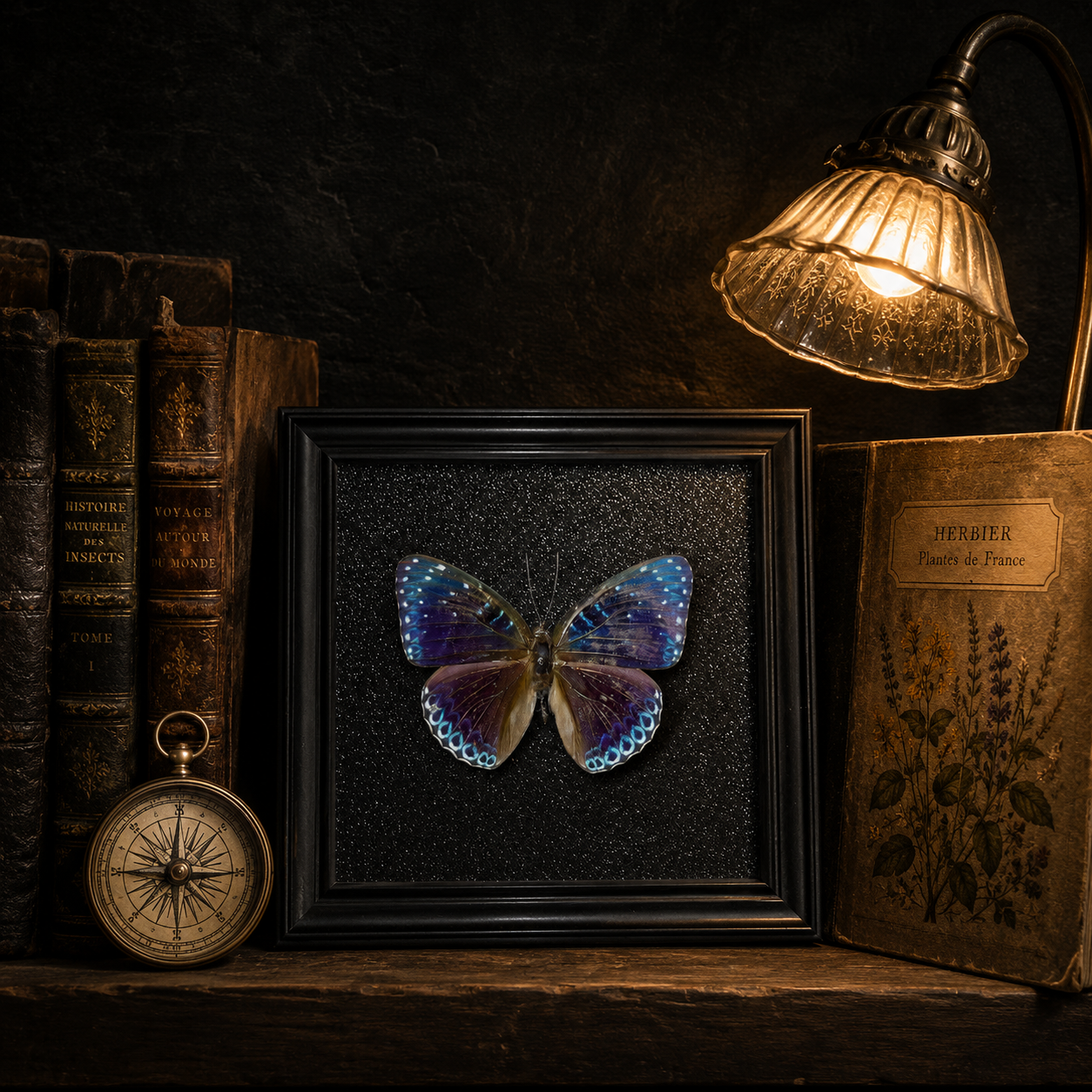 Stibochiona nicea Handmade Butterfly Specimen Frame Vintage Collection Home Decoration