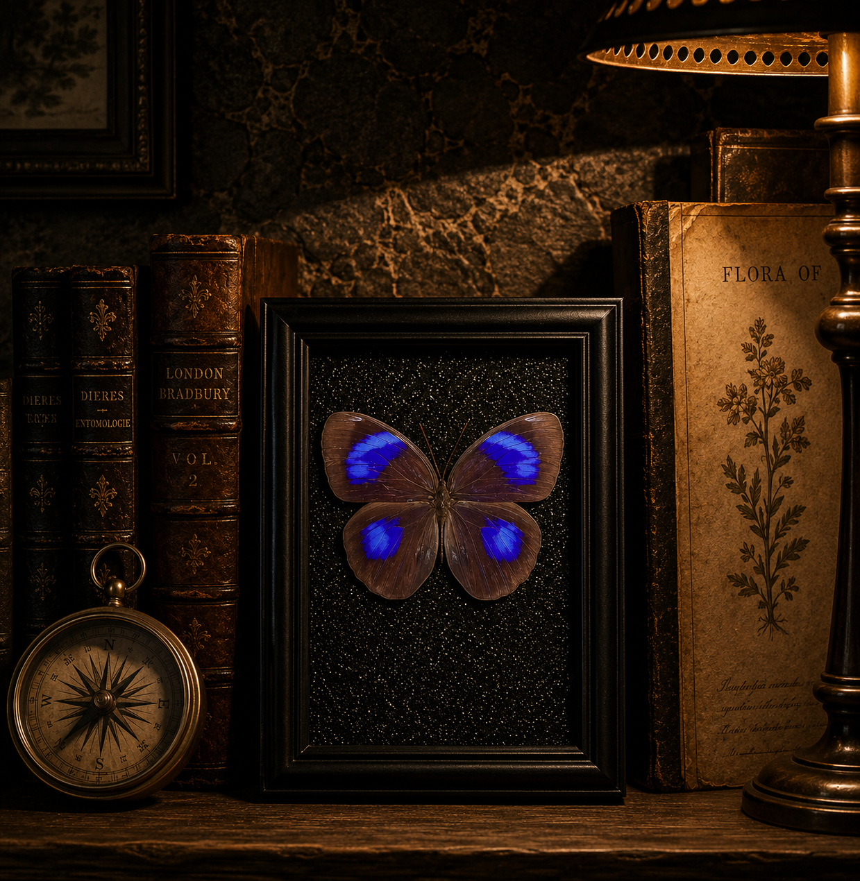 Thaumantis diores Handmade Butterfly Specimen Frame Vintage Collection Home Decoration
